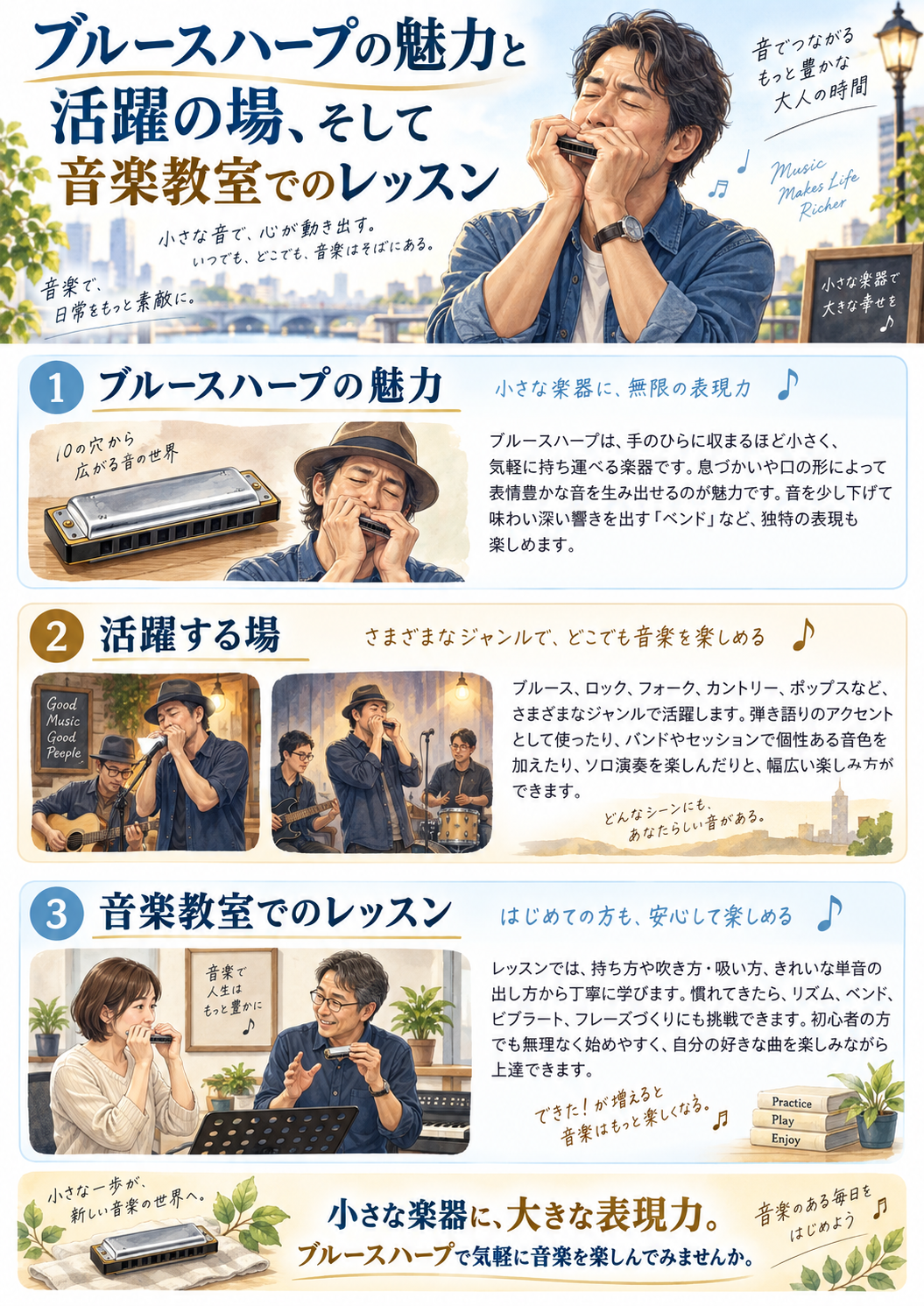 ブルースハープの魅力と活躍の場そして音楽教室でのレッスン | アート和田町音楽院本部 横浜